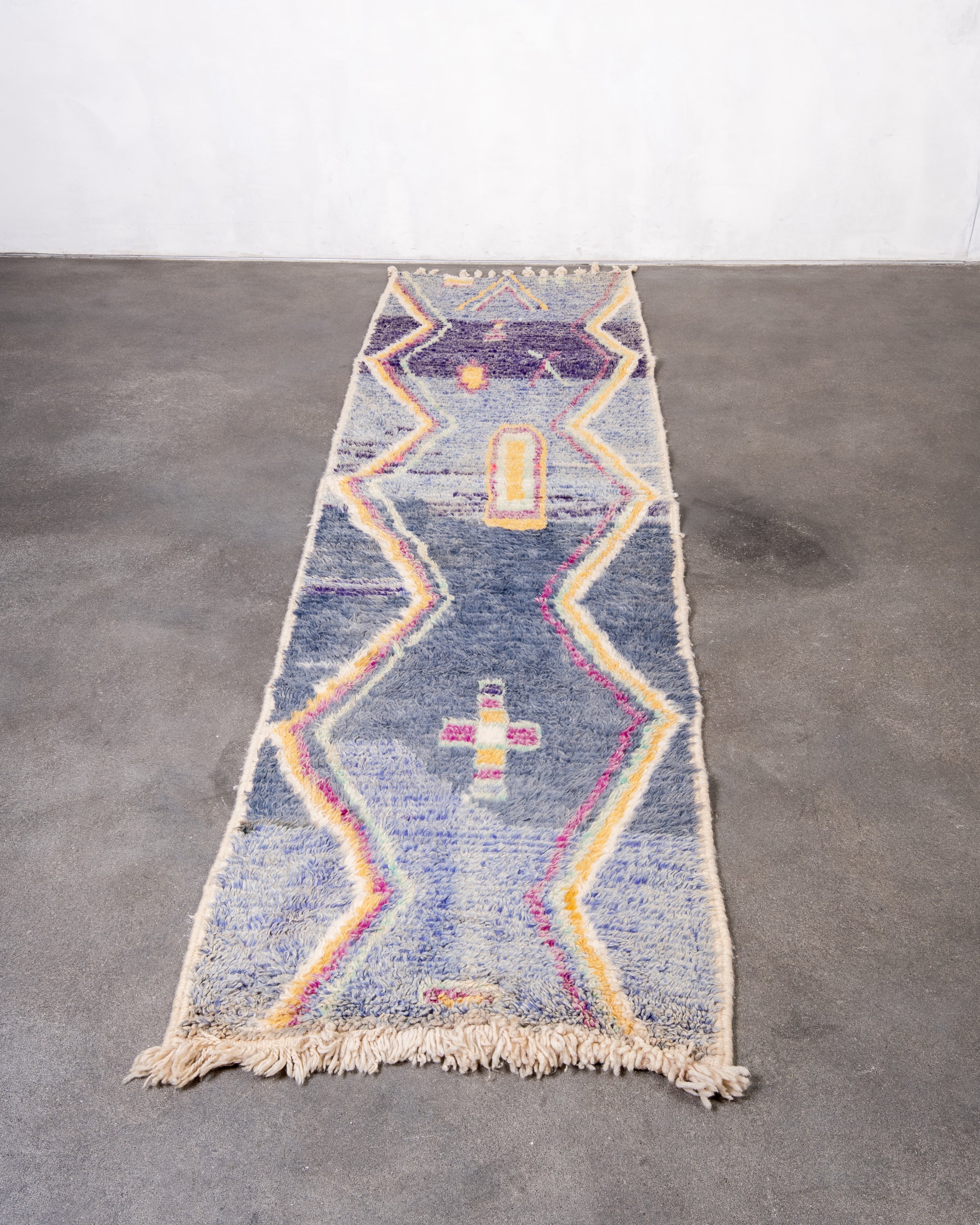 Modern designer handcrafted Berber rug from morocco Boujad with beautiful colors and patterns